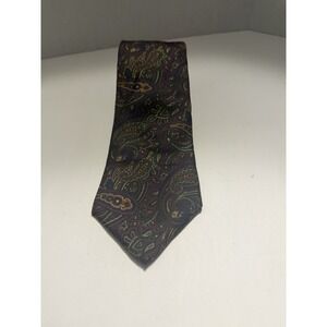 Bert Pulitzer Mens Silk Tie Purple Green Gold Paisley USA‎ Classic Necktie